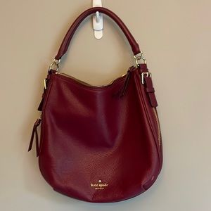 Kate Spade Crimson Leather Zip Bag